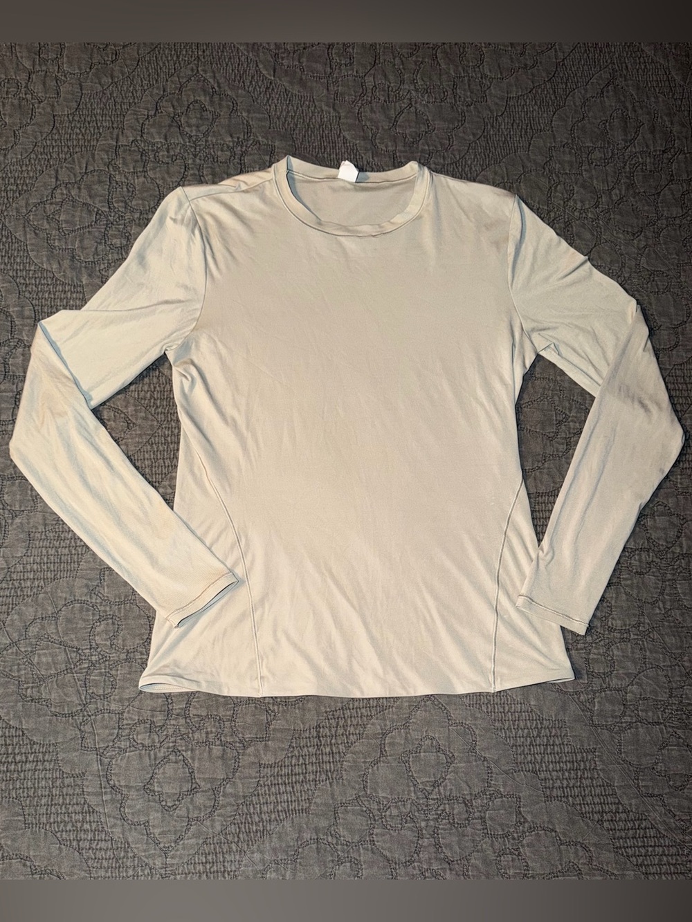 Lululemon Wundermost Ultra-Soft Nulu Crewneck Long-Sleeve Shirt-Riverstone Sz-L
